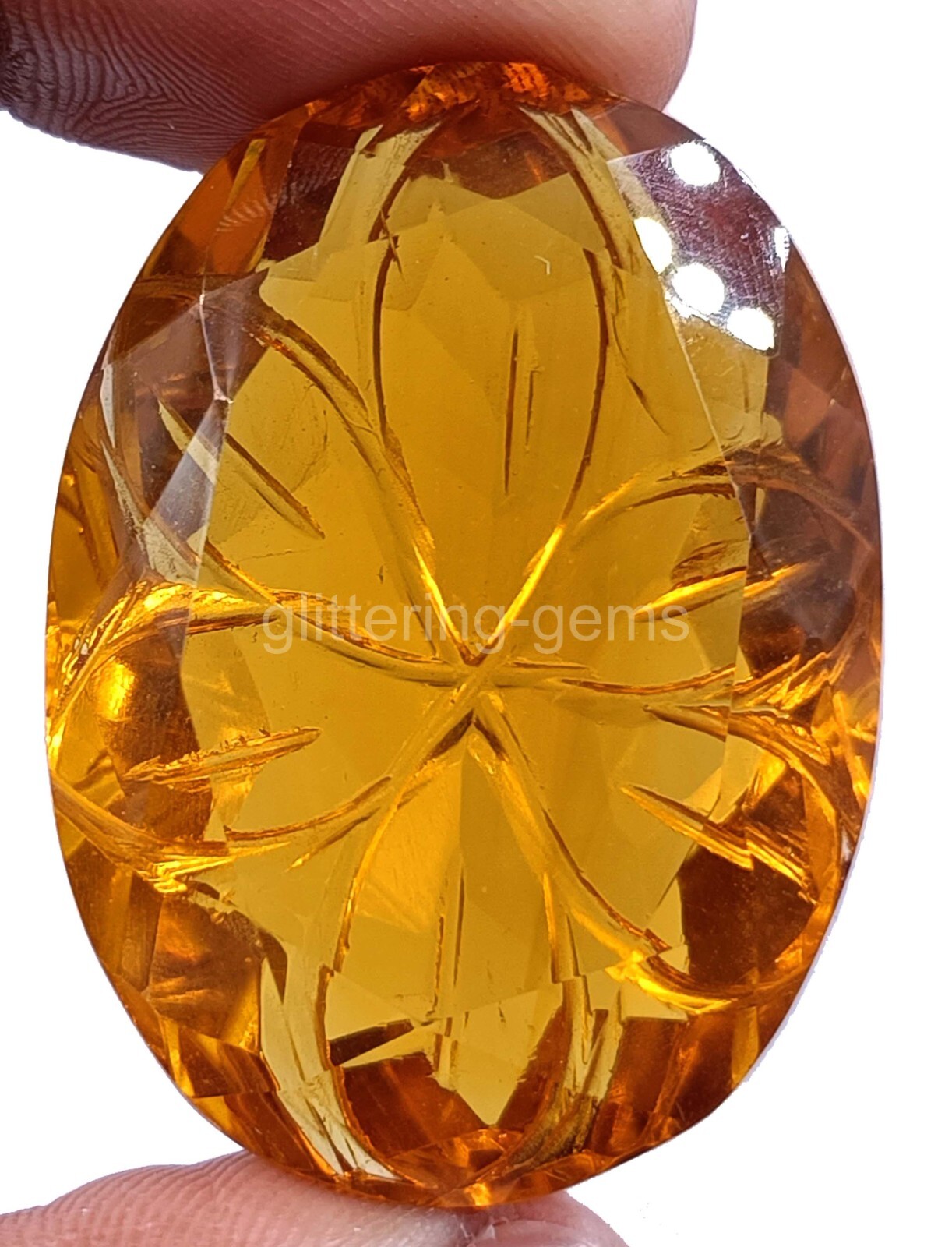 Natural Citrine 99 Ct Orange Oval Cut IGL Certified Transparent Loose Gems 5SDK
