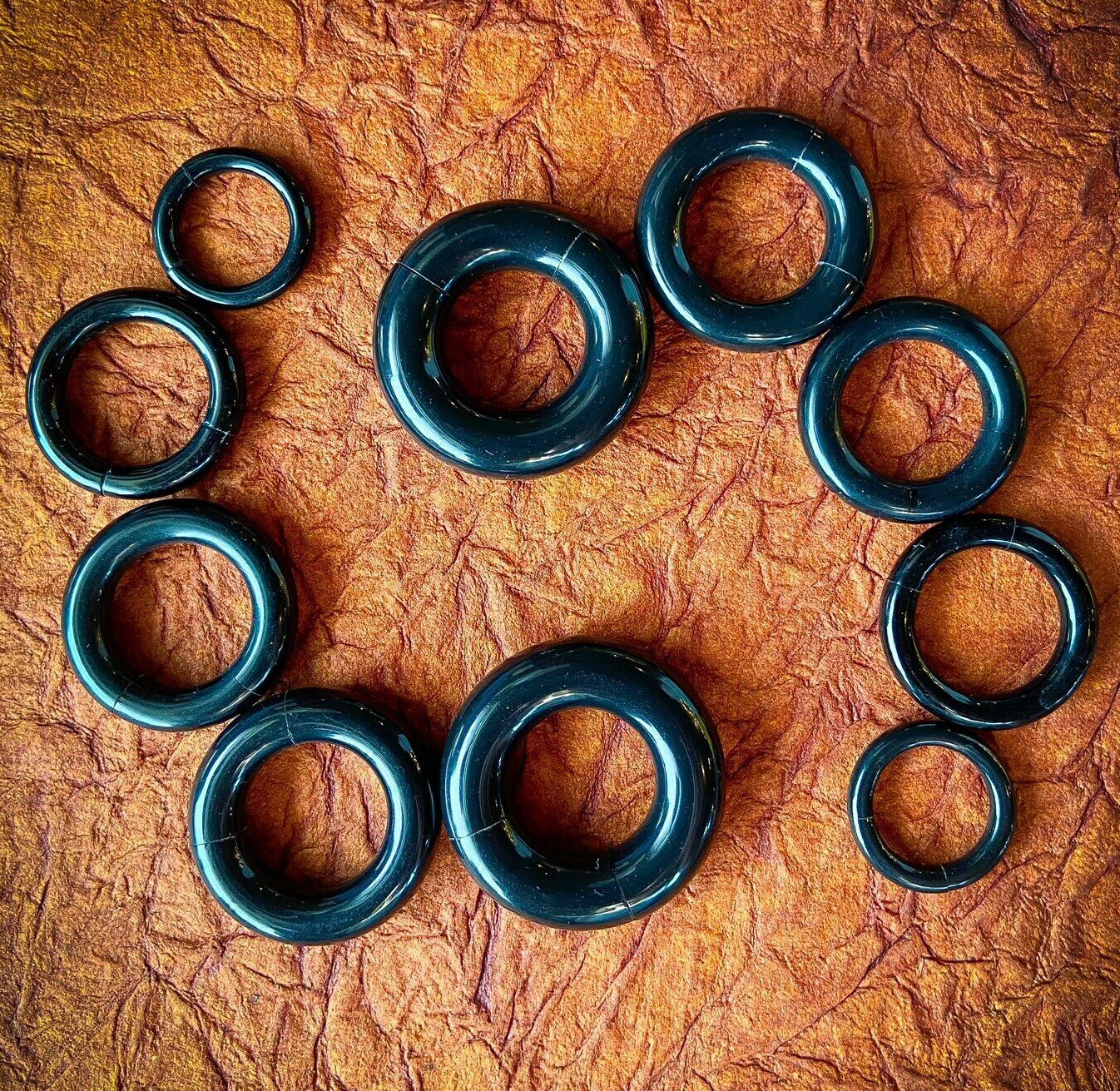 PAIR Black Acrylic Segment Rings Captive Bead CBR’s Lightweight Body Jewelry