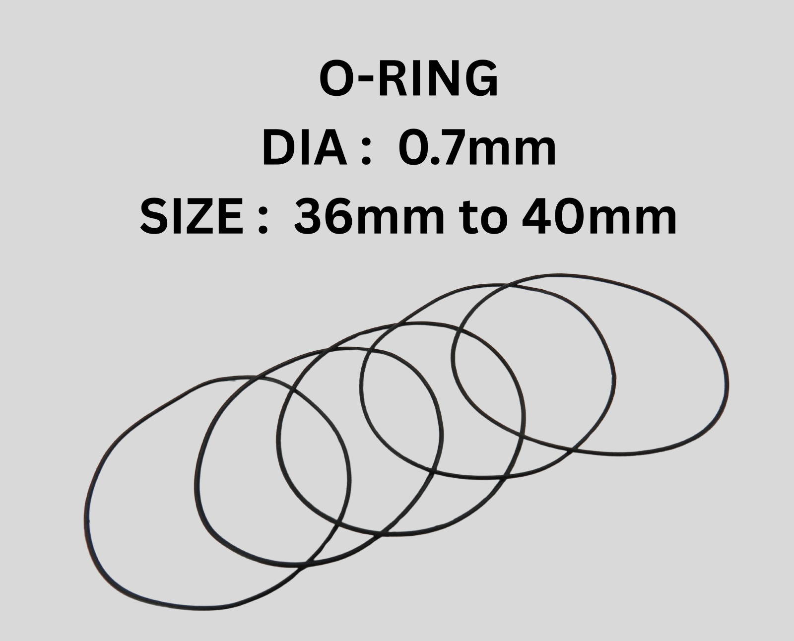 Rubber Watch Case Back O Ring Round Gasket 36mm – 40mm Thick 0.7mm
