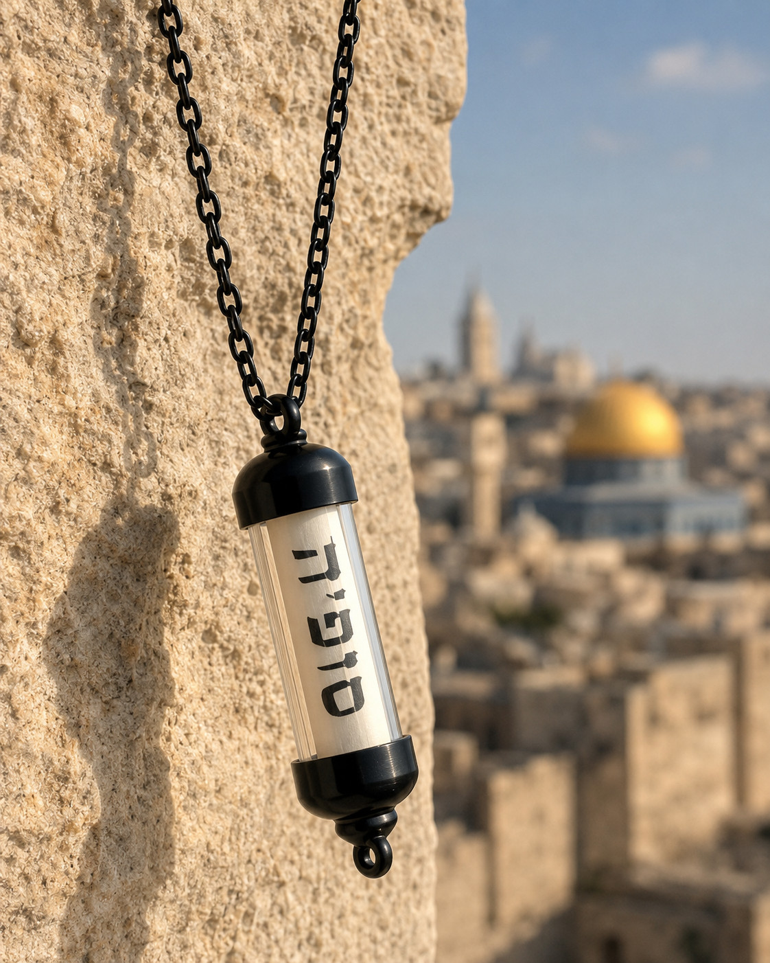 Personalized Hebrew Name Parchment Necklace | Holy Land Gift | Handmade Pendant