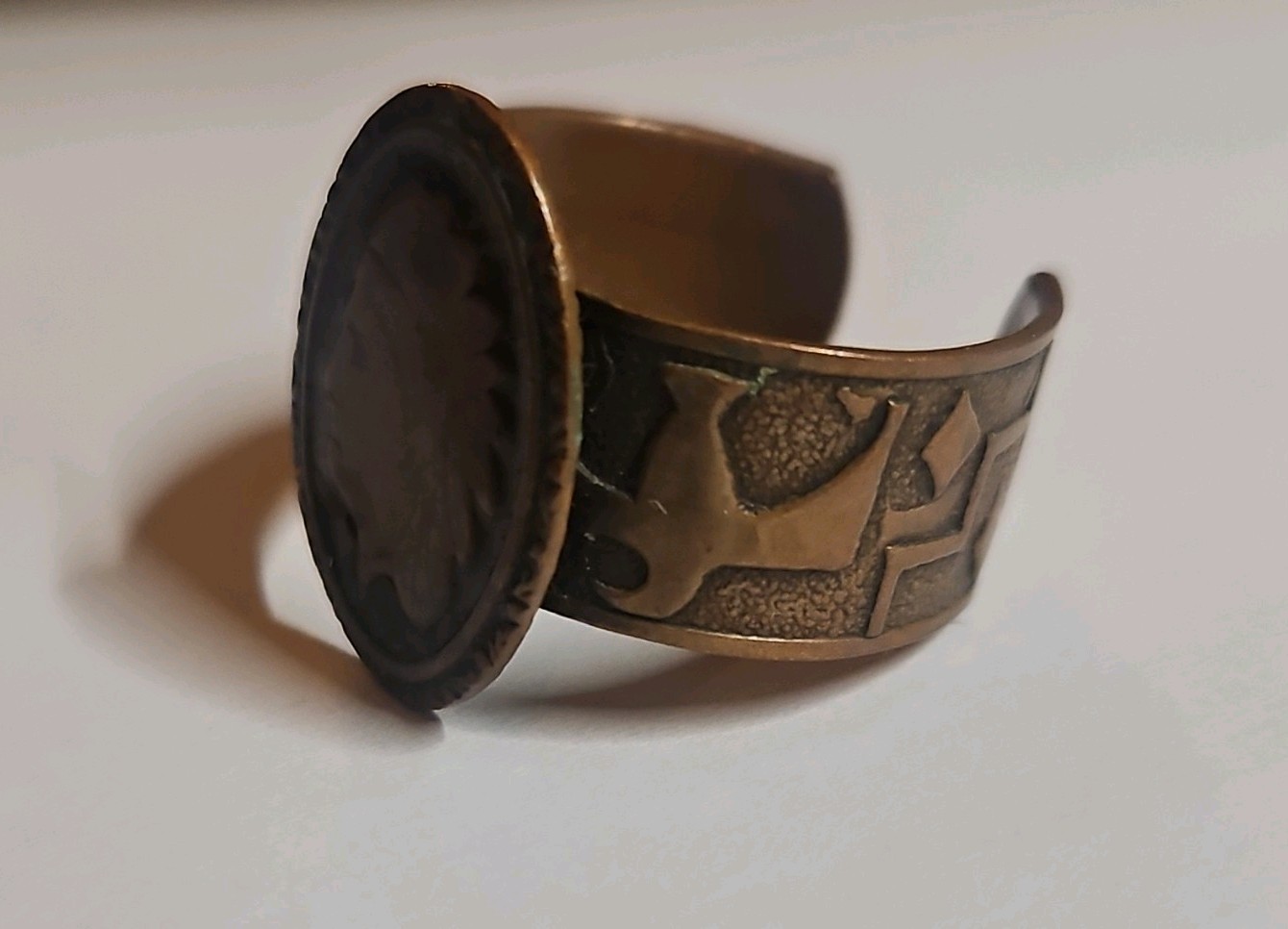 American Trading Post Vintage Adjustable Ring- Solid Copper Native American
