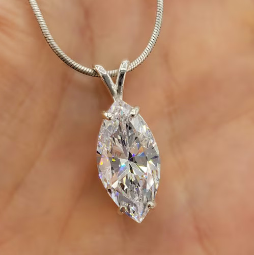 2.00 Ct Certified Marquise Diamond Pendant-Great Luster Shine ! No Tariff.