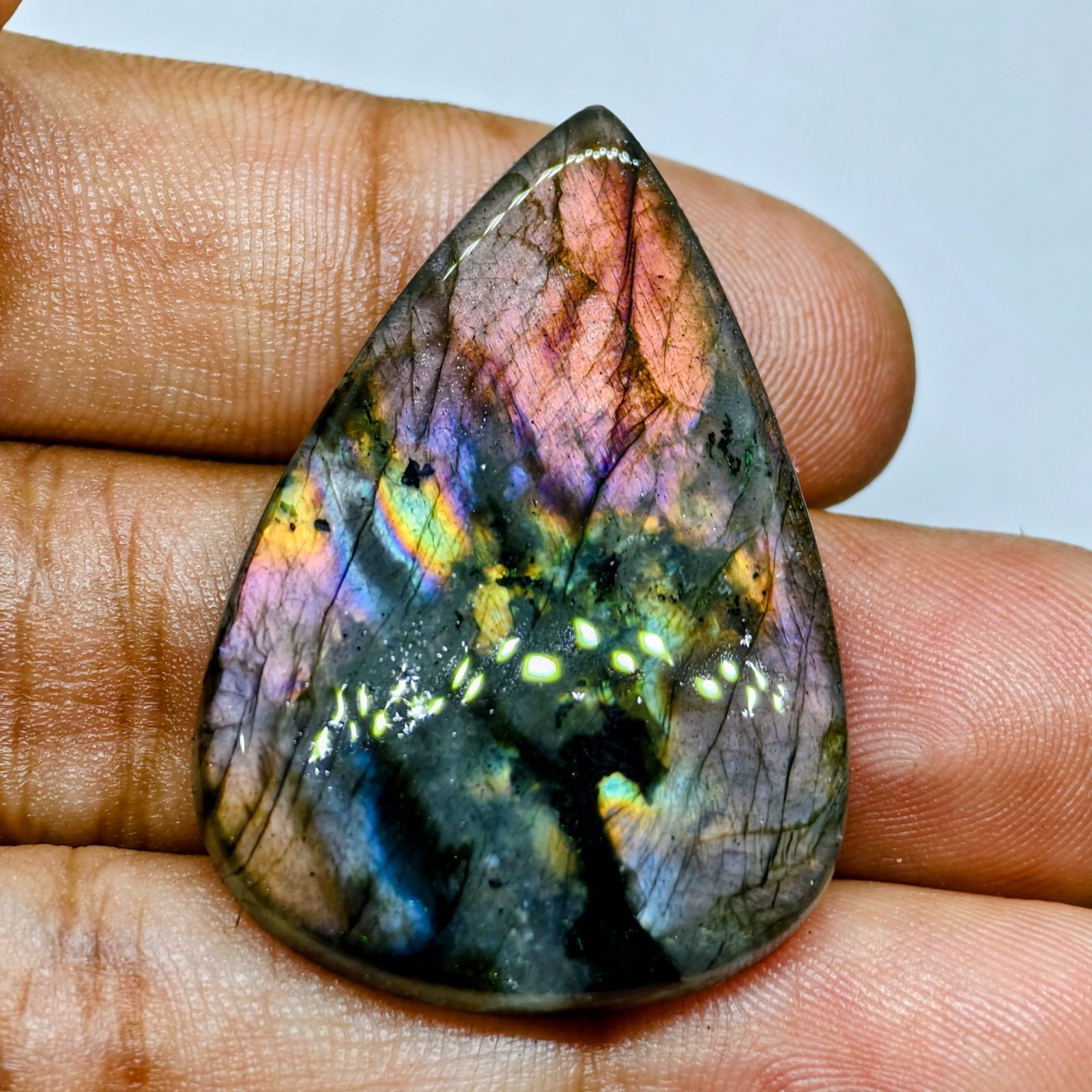 50 Cts Natural Labradorite Cabochon Gemstone For Jewelry 39.8×27.1×6 MM