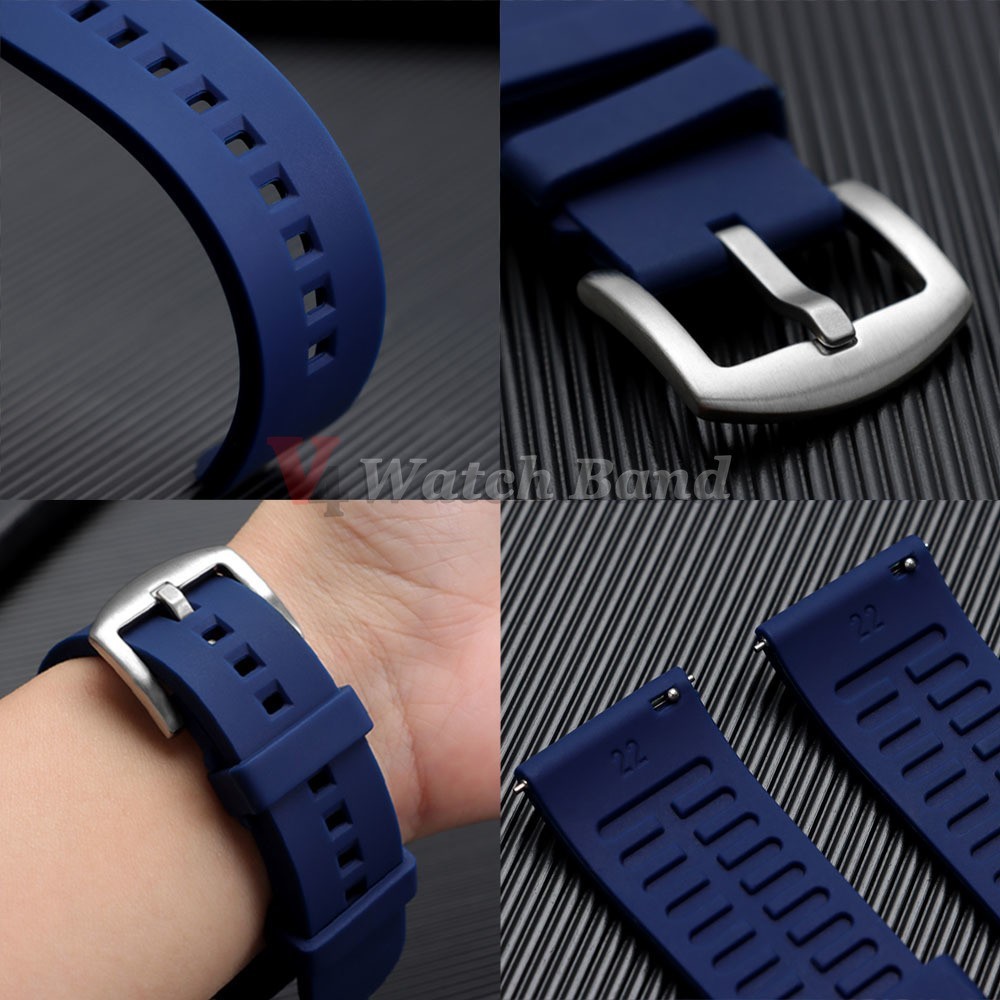 Universal Silicone Watch Strap 18-24mm Quick Release Rubber Sport Band