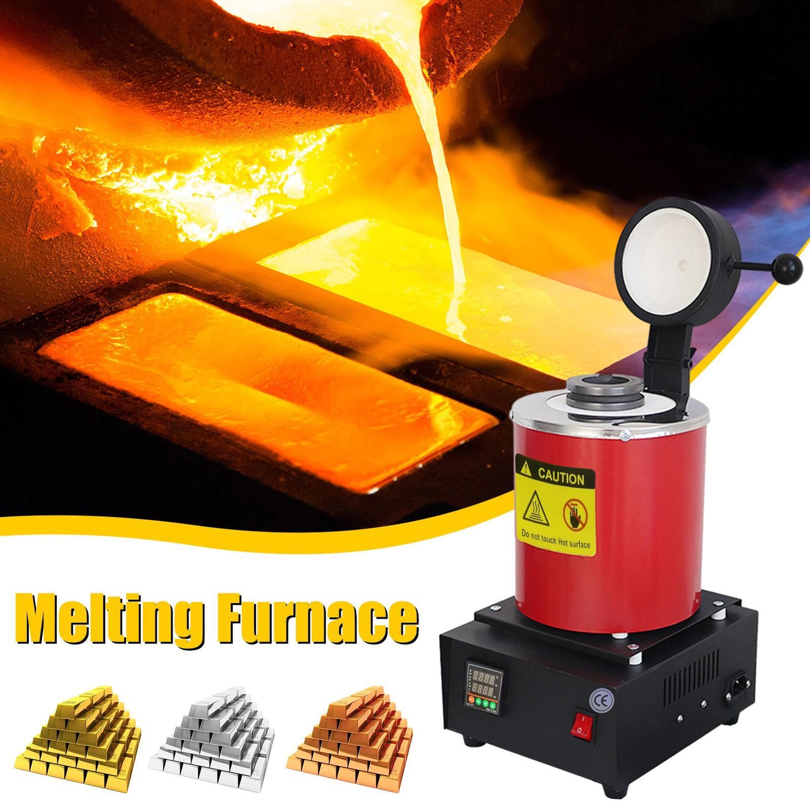 3kg Gold Melting Furnace, Automatic Digital Melting Furnace Machine 1500W