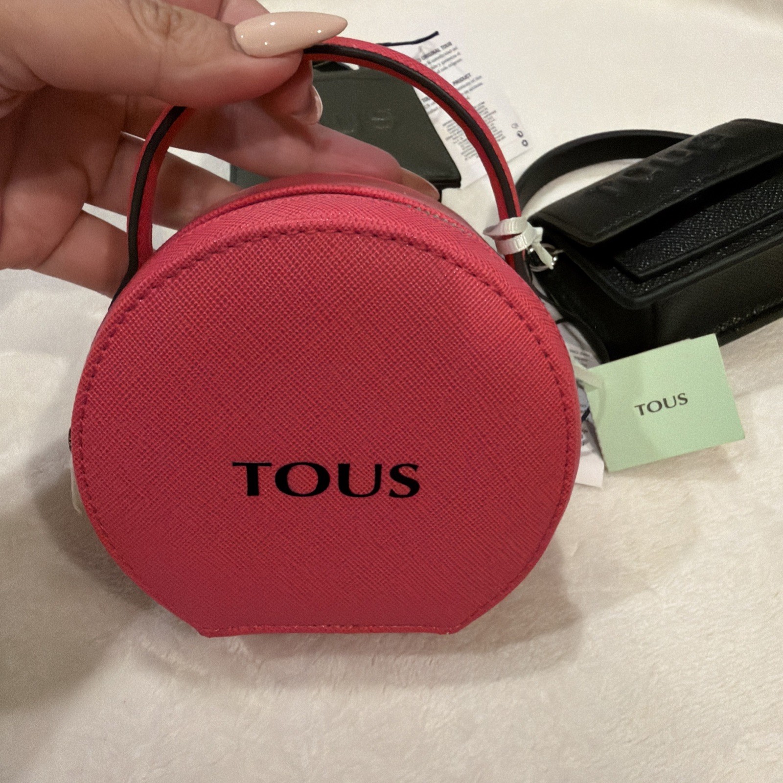 TOUS 2 Charm Bag Accessories Chain Handbags and 1 Tous Rounded Jewelry Case!