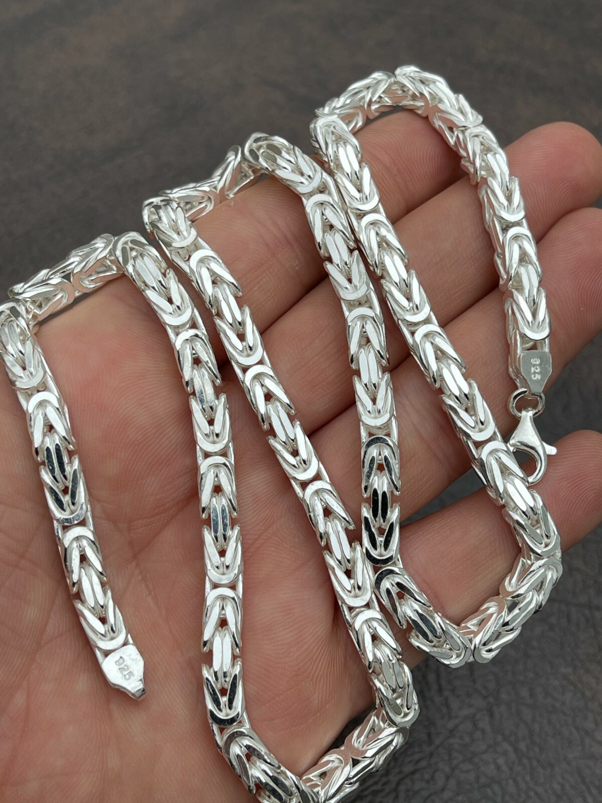Men’s Byzantine Rope Chain Real Solid 925 Sterling Silver Necklace 6mm 18″-30″