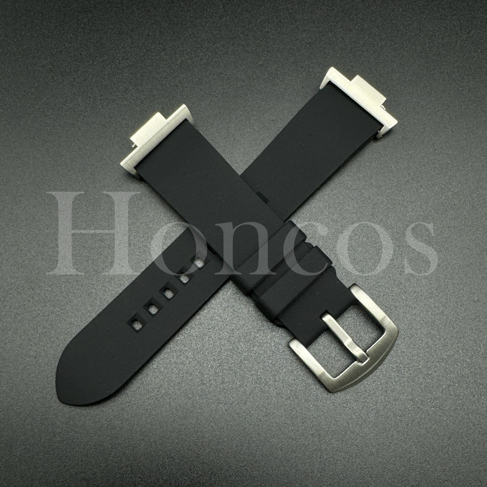 Replacement Black Rubber Watch Strap Fits for Tissot PRX Quick Release Adapter