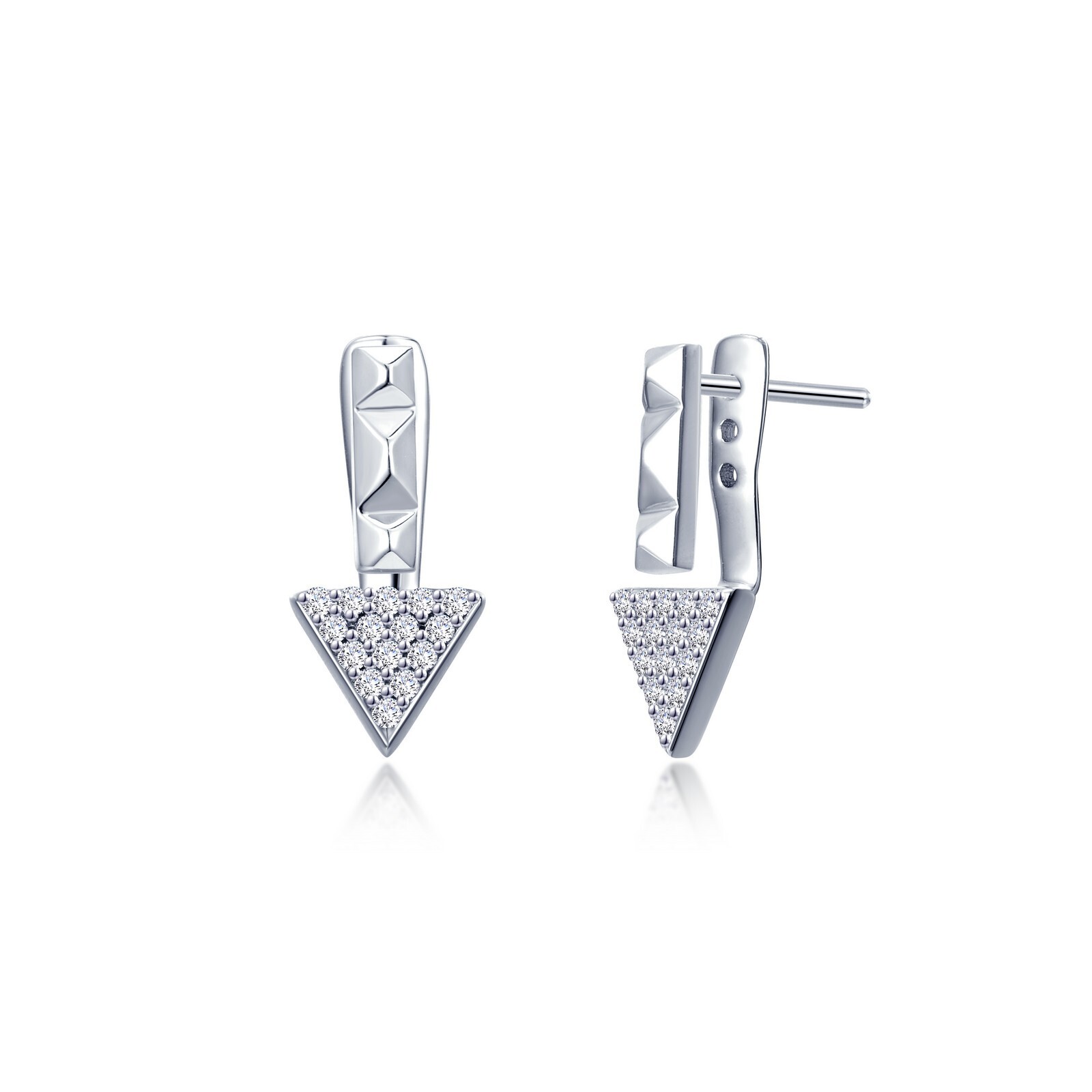 *BRAND NEW* Sterling Silver Platinum-Bonded with 0.30CTW Geometric Stud Earrings
