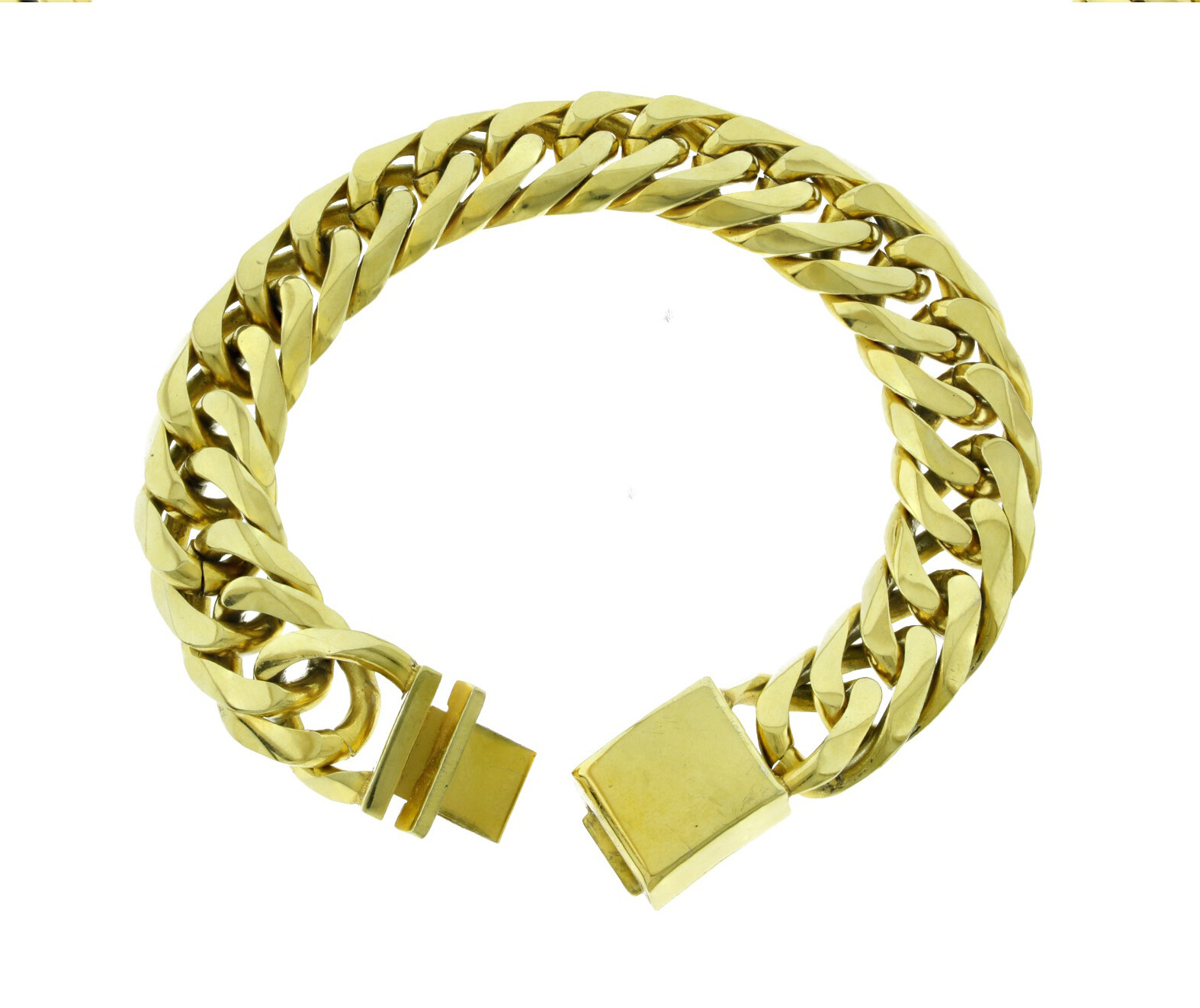 8-10” Long Solid 18K Gold Plated 9mm-21mm Miami Cuban Curb Link Chain Bracelet