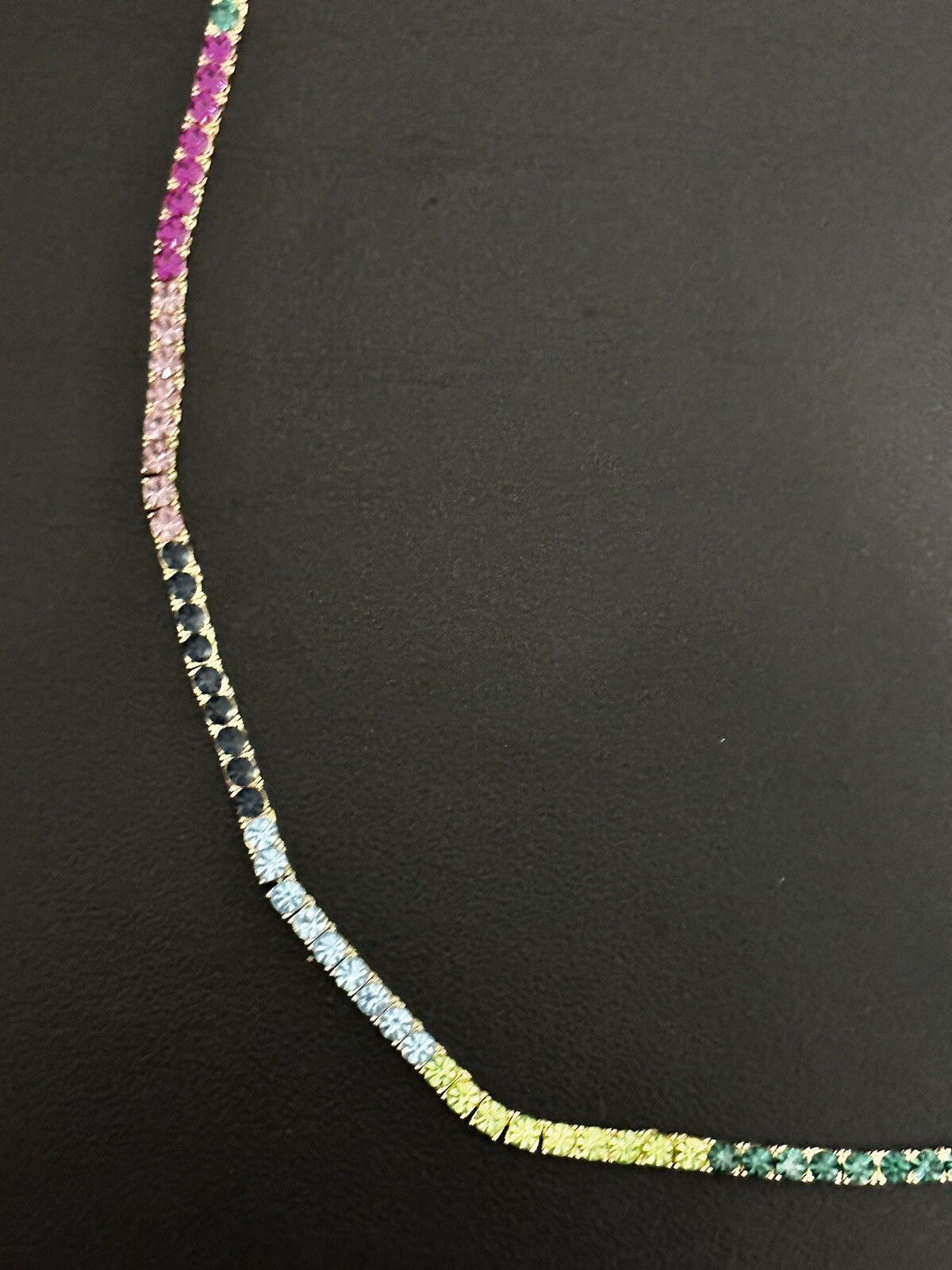 On 34th GoldTone Multicolor Crystal All-Around Tennis Necklace, 16″+2”ext $49.50
