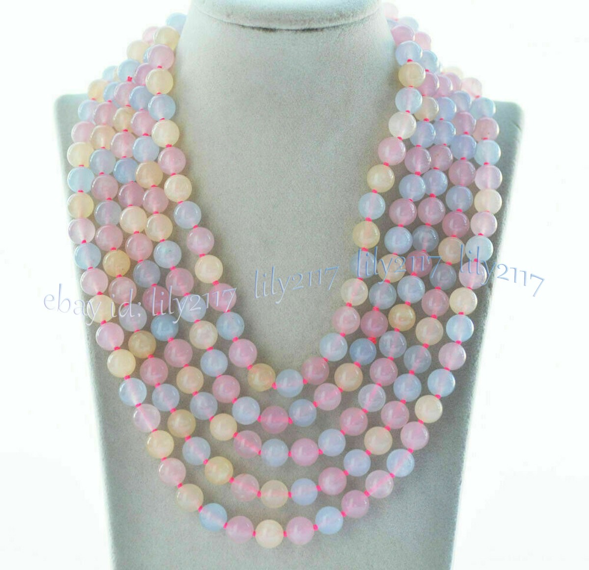 Natural Multicolor Morganite Round Gemstone Beads Necklace 36-100 inch 6/8/10mm
