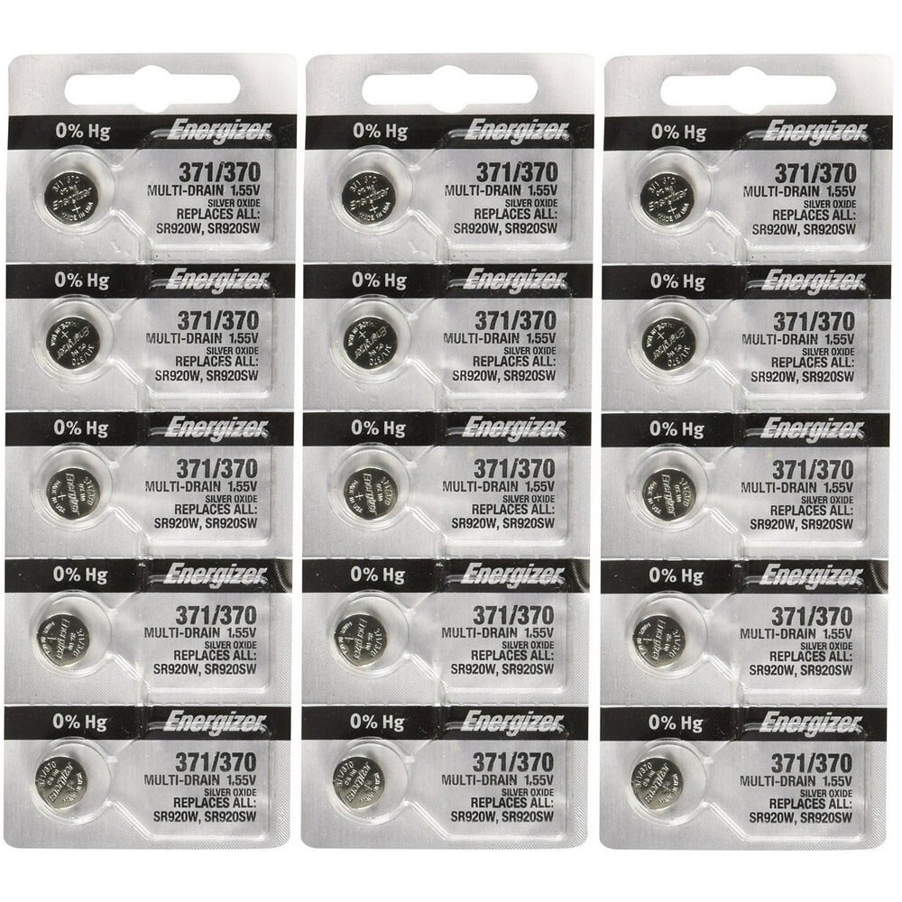 15 Energizer 371/ 370 SR920/W/SW Silver Oxide Watch Battery