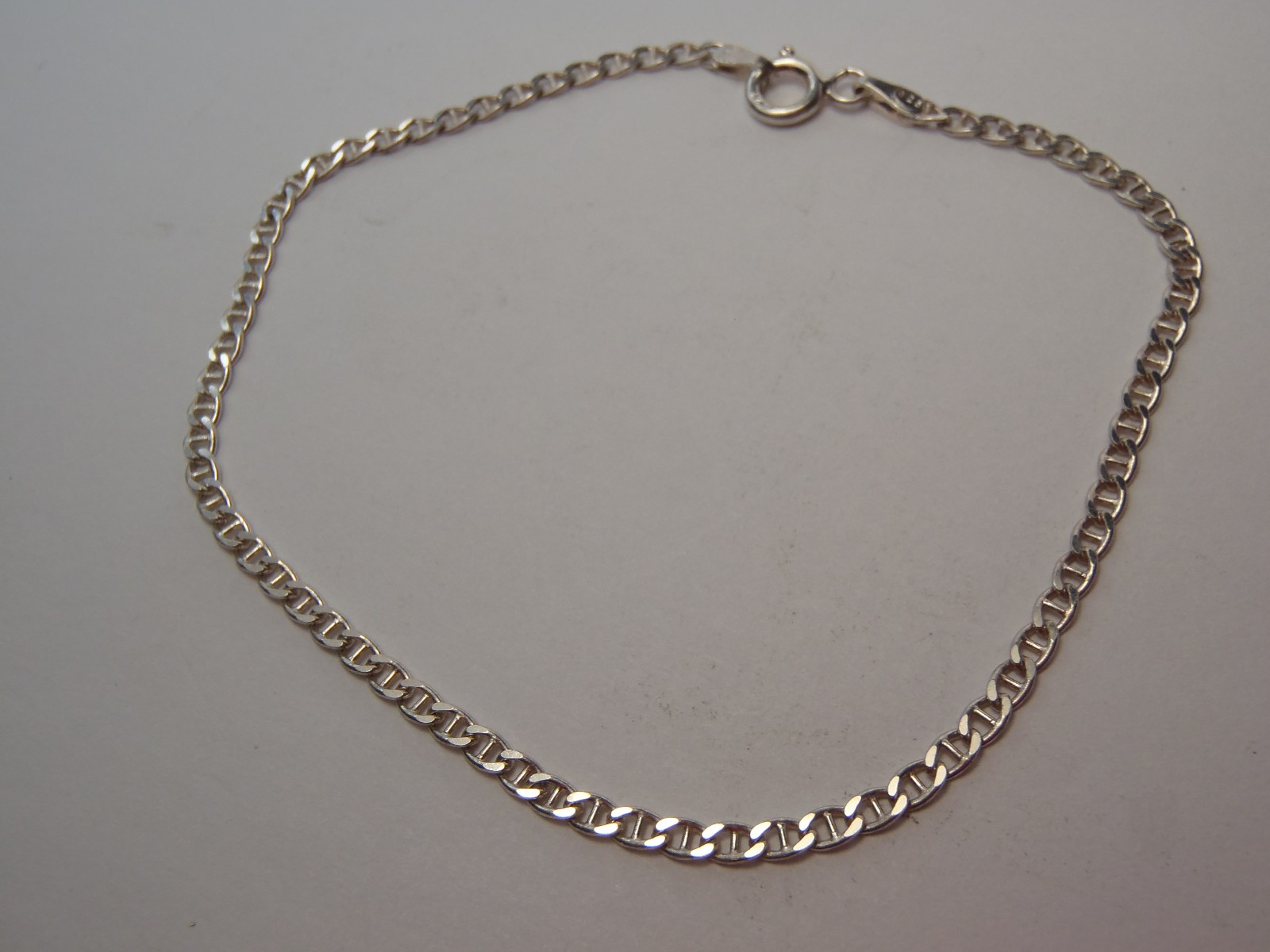ESTATE STERLING SILVER MARINER LINK 2MM WIDE 8″ ITALY BRACELET FREE SHIPPING