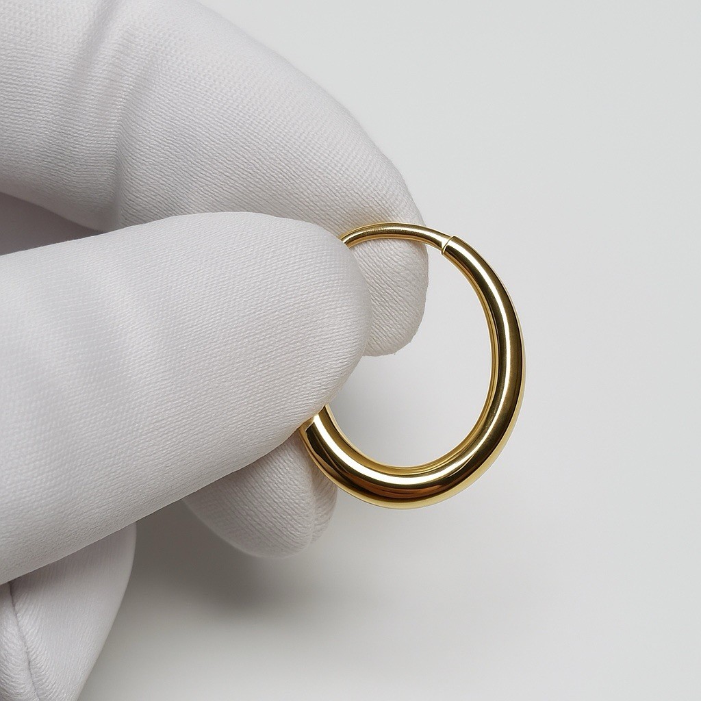 Gold Plated Medium Size Hoop Earrings Fashion Jewelry Unisex Women Men