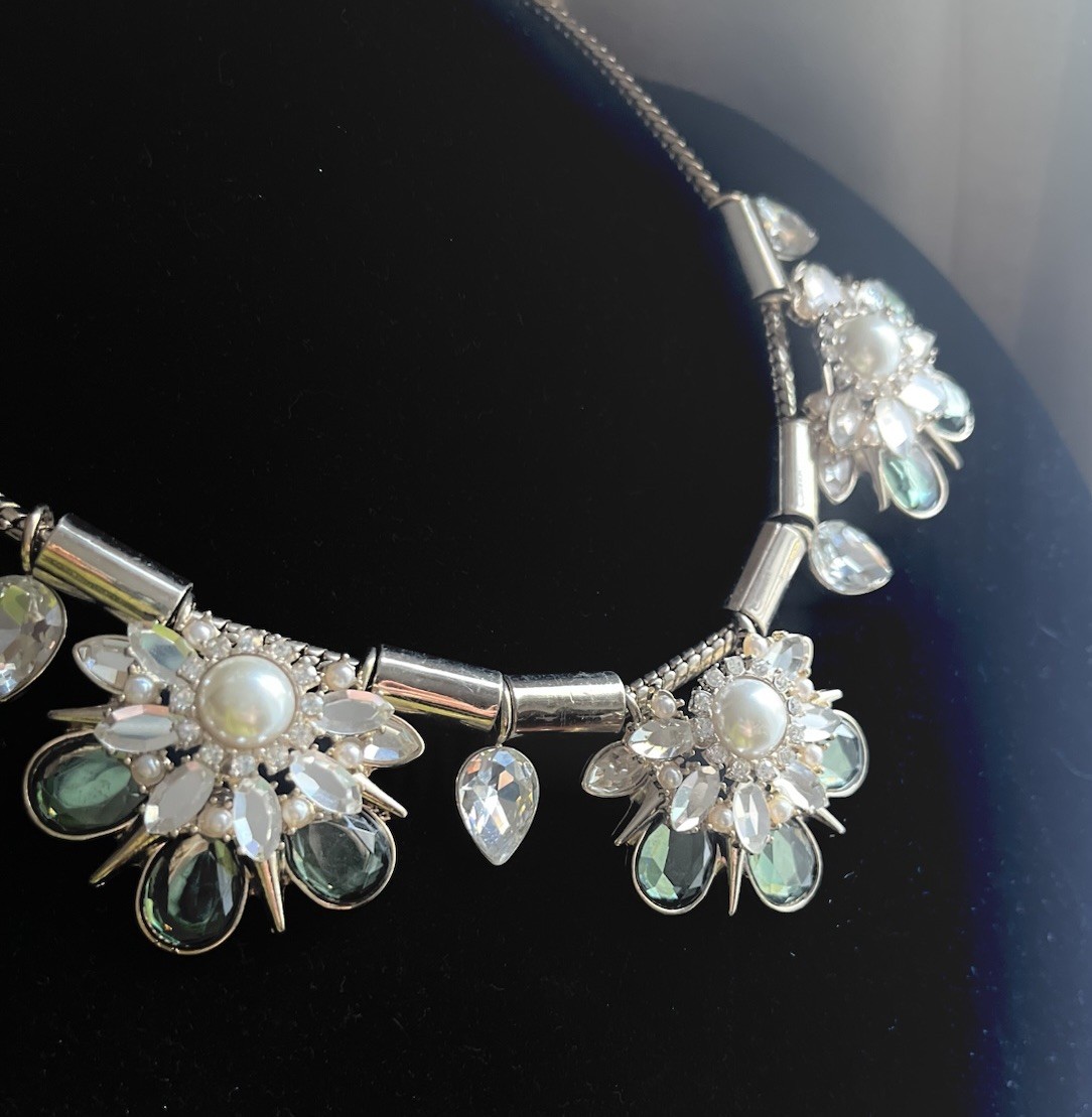 lydell nyc Gold Tone Light Green Crystal Cluster Pendant Statement Necklace
