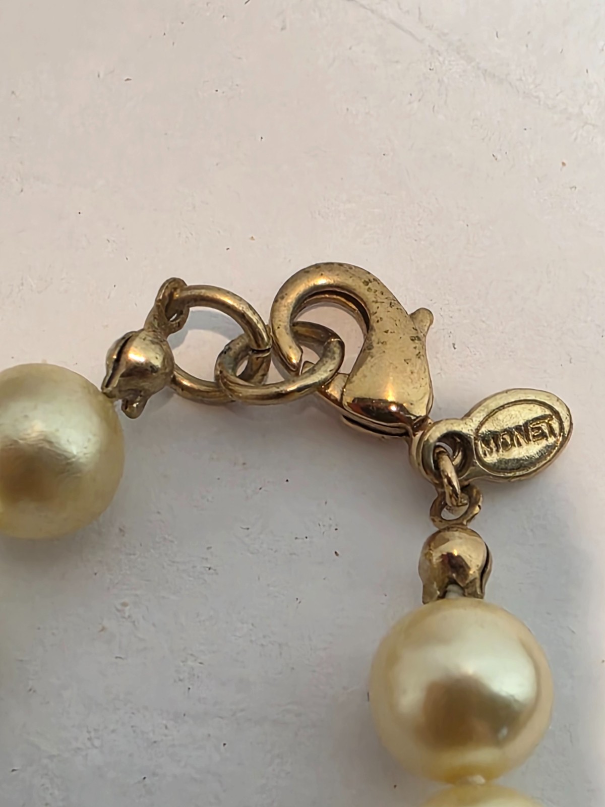 Vintage Monet Faux Pearl Necklace 30 Inch 7mm
