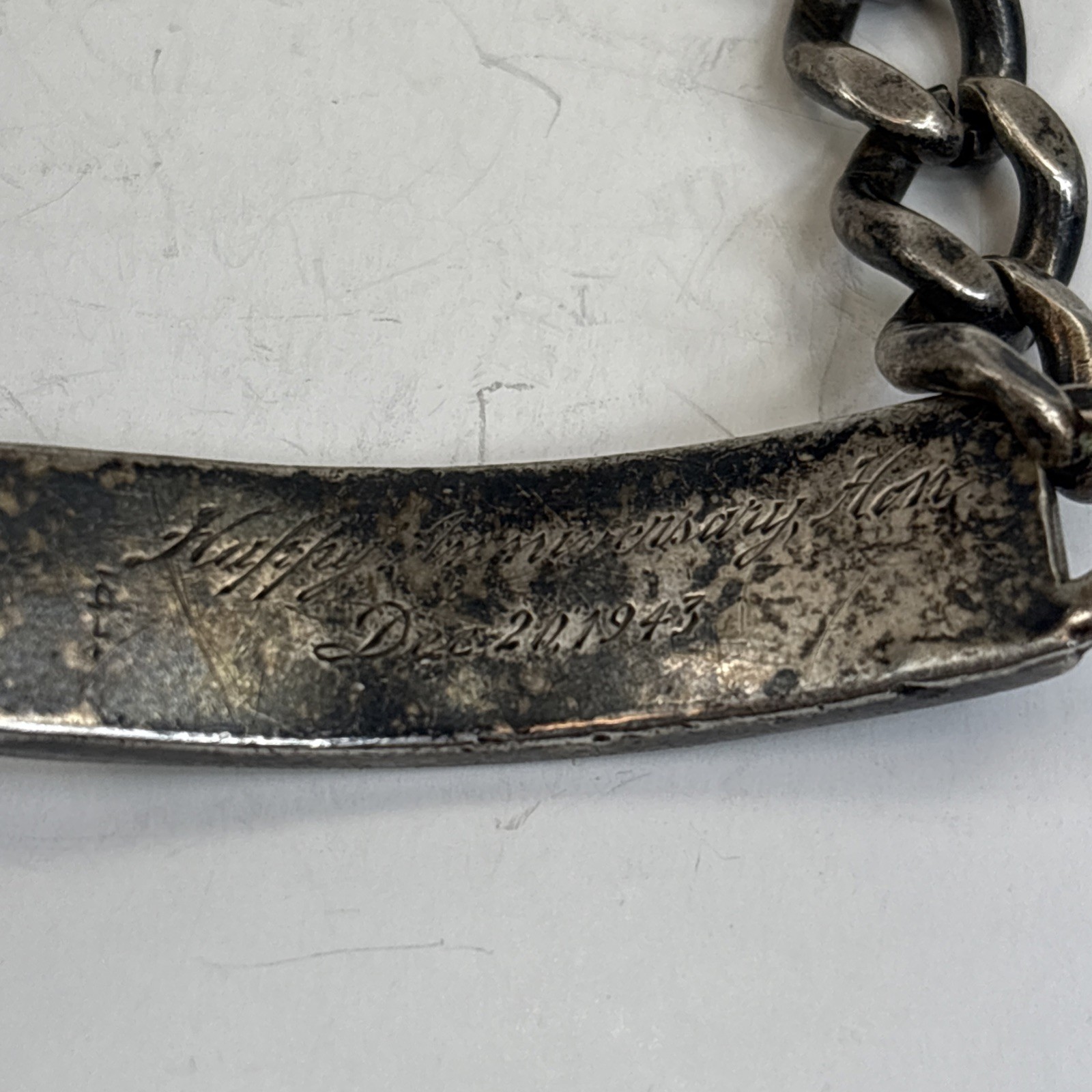 WW1 WW2 Dog Tag ID Identification Bracelet William J Schaefer 1943 Vintage 87D42