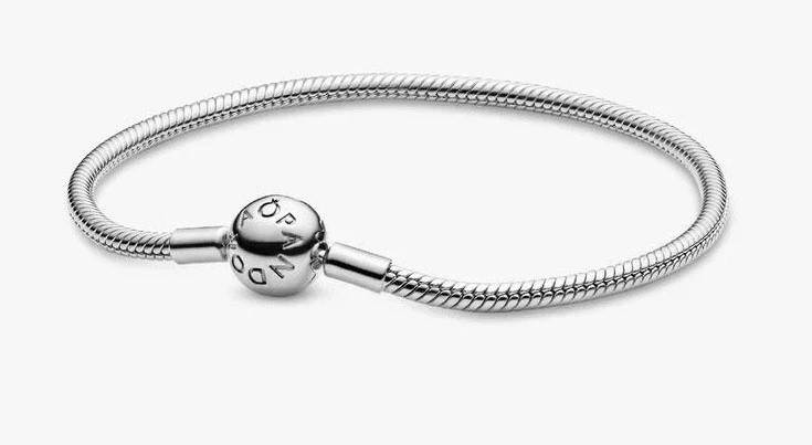 PANDORA SILVER CHARM BRACELET WITH PURPLE BUTTERFLY CRYSTAL CHARMS & GIFT BOX!