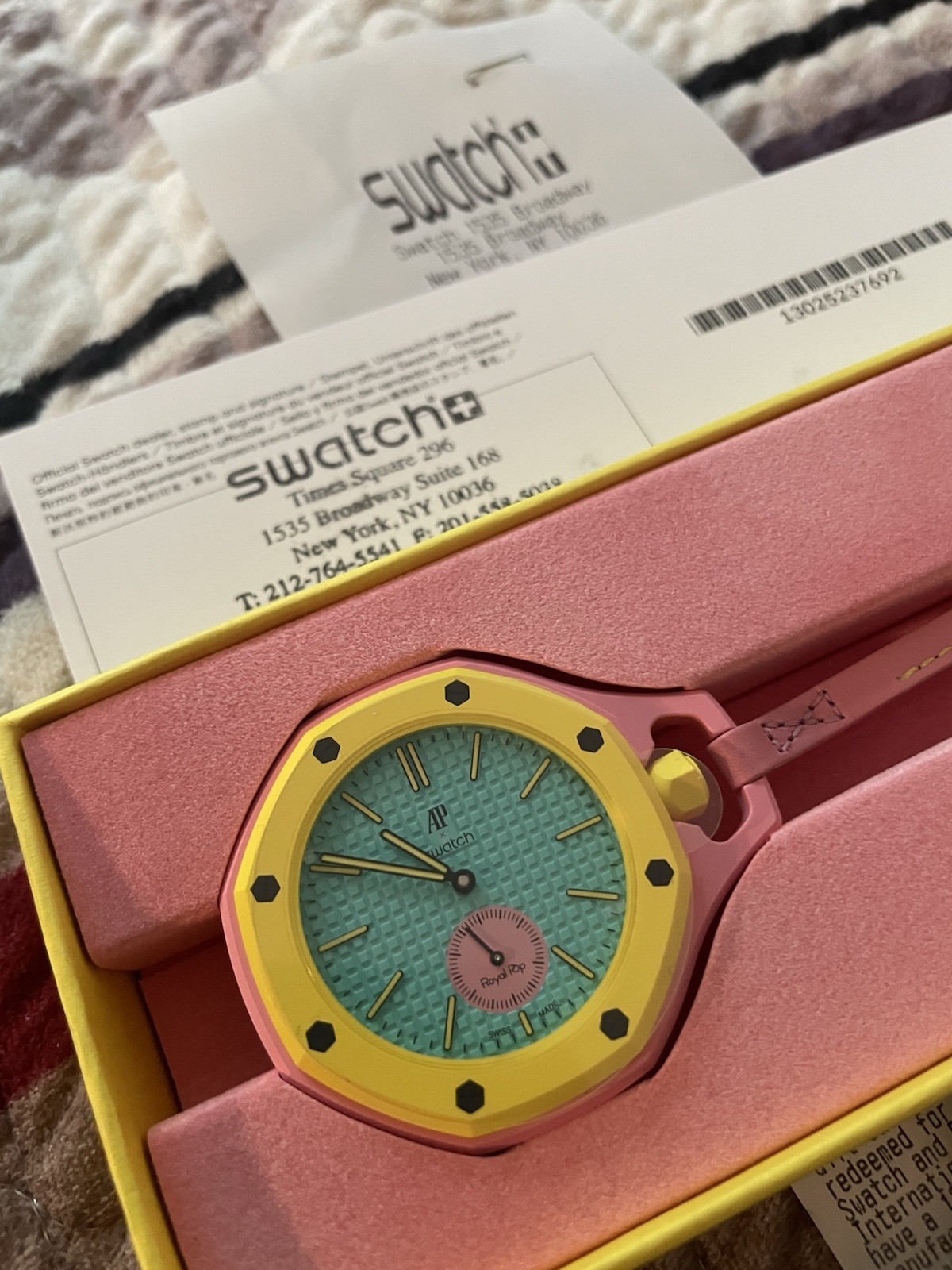 Audemars Piguet x Swatch Royal Pop Pocketwatch 100% Authentic Store Receipt