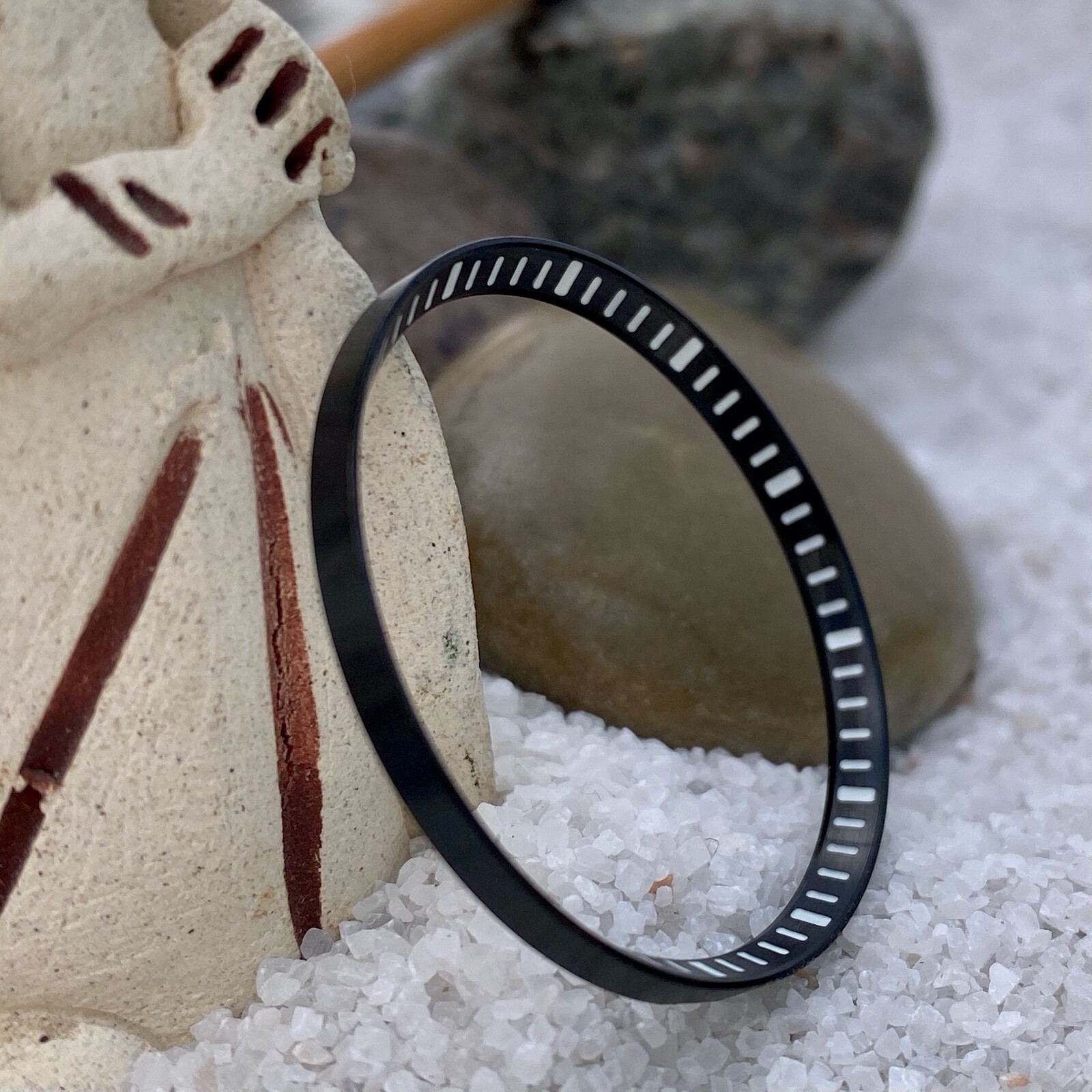 Lumed Markers Black Brushed Stainless Steel Chapter Ring for Seiko SKX SRPD