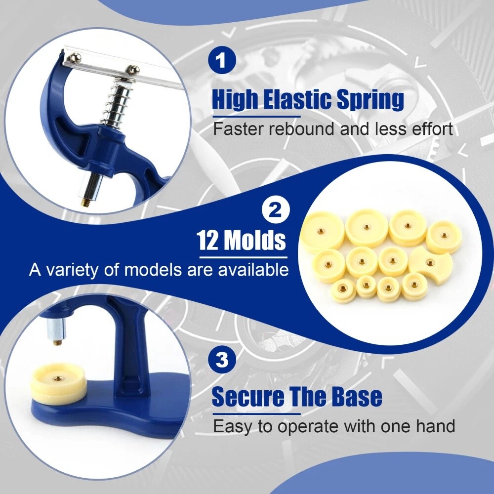 Watchmaker Tool Watch Press Set Back Case Closer Crystal Glass Fitting 18-50mm