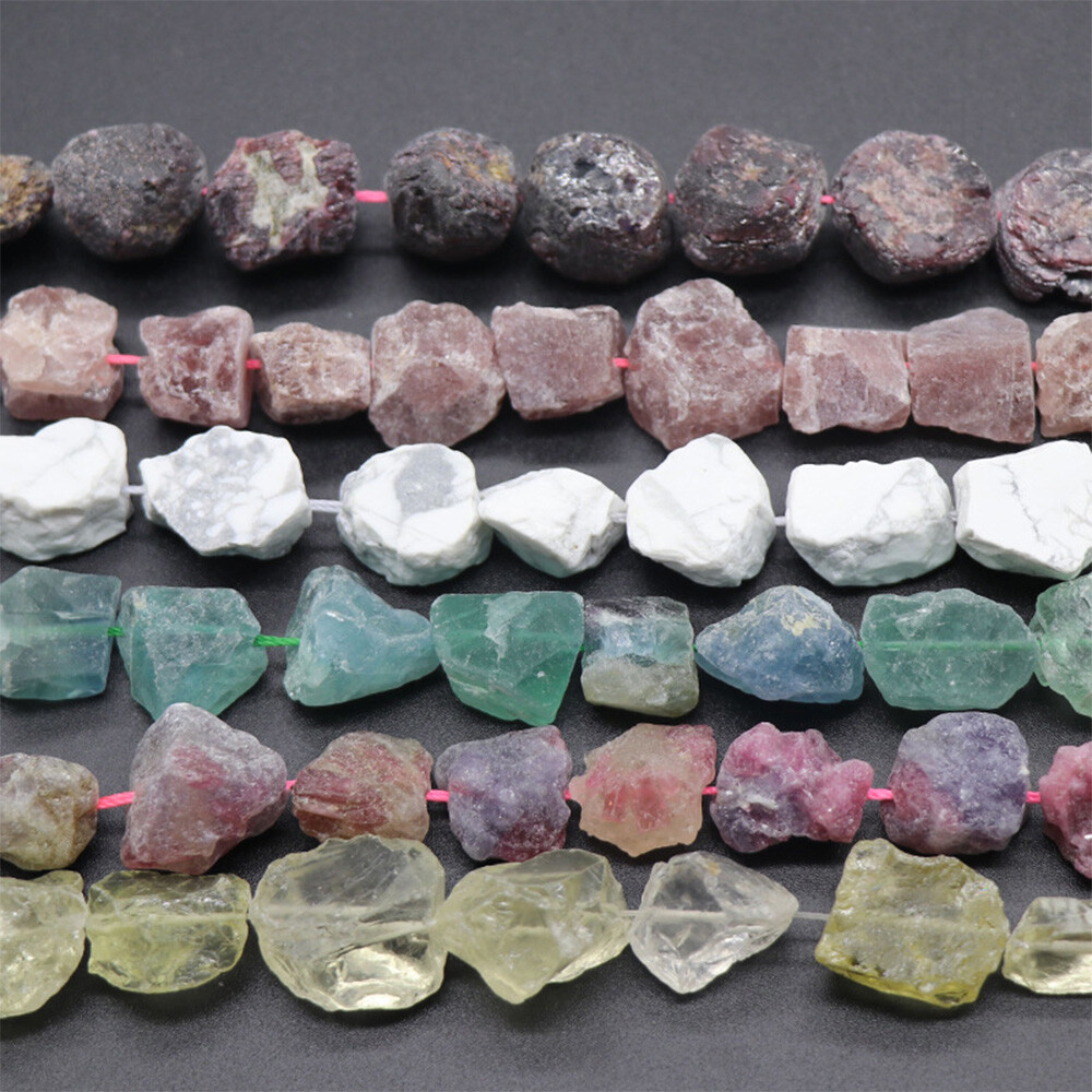 Natural Rough Raw Stone Loose Beads 15-20mm Crystal Nugget Mineral Gemstone DIY