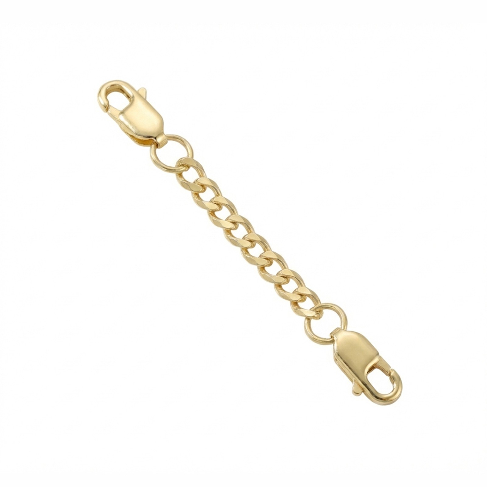 14k Solid Yellow Gold 2mm Curb Cuban Extender 1″ to 5″ Lobster Clasp At Ean End