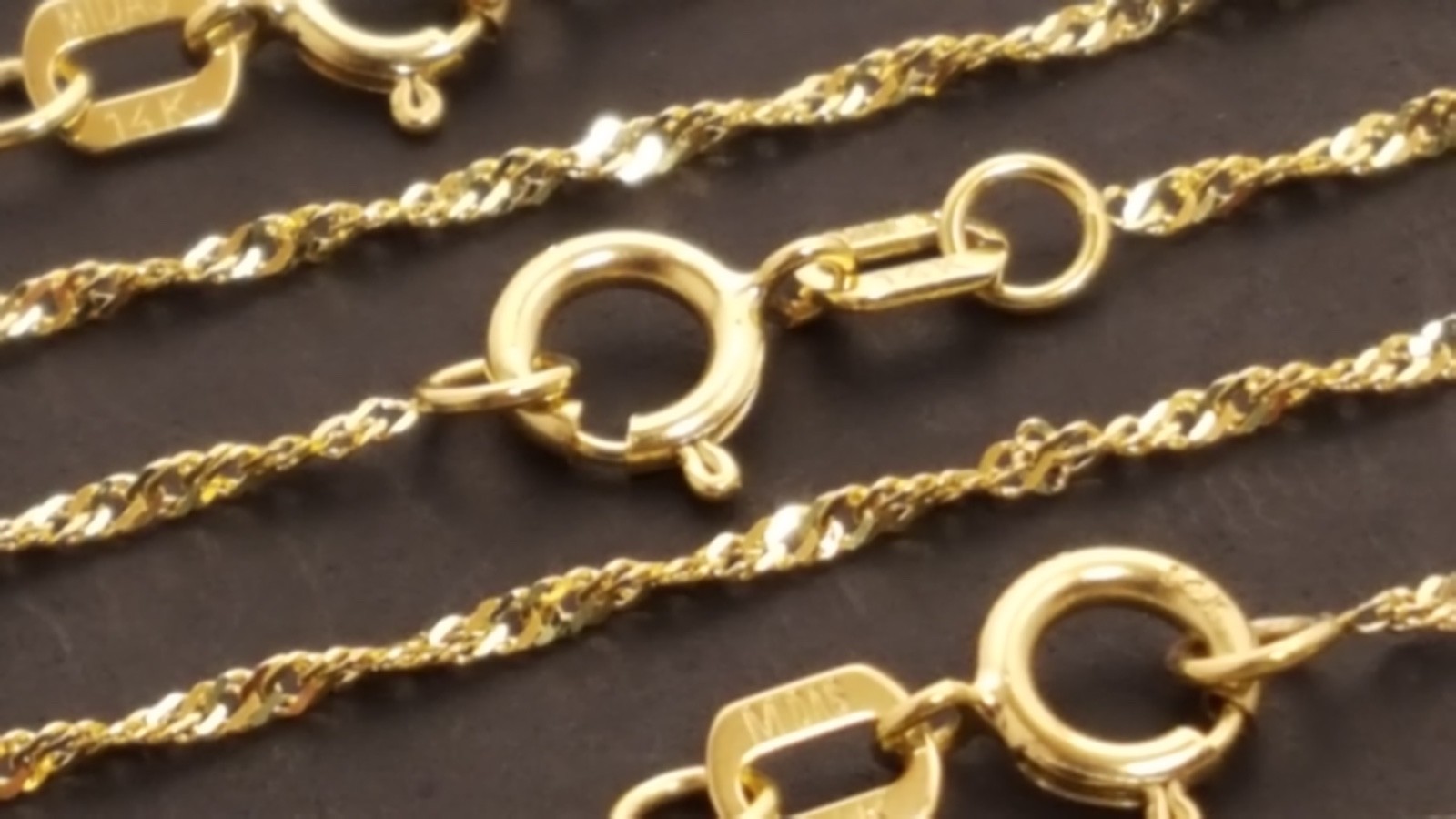 Singapore Chain 14 k Solid Yellow Gold 1.3 mm Diamond Cut Necklace 16″ – 24”