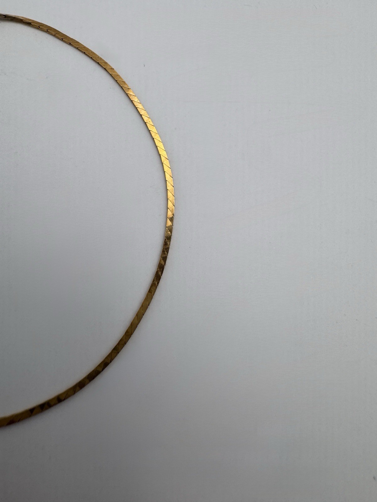 10k Yellow Gold Herringbone Flat Chain Bracelet Spring Ring Clasp 7.25” 1.19g