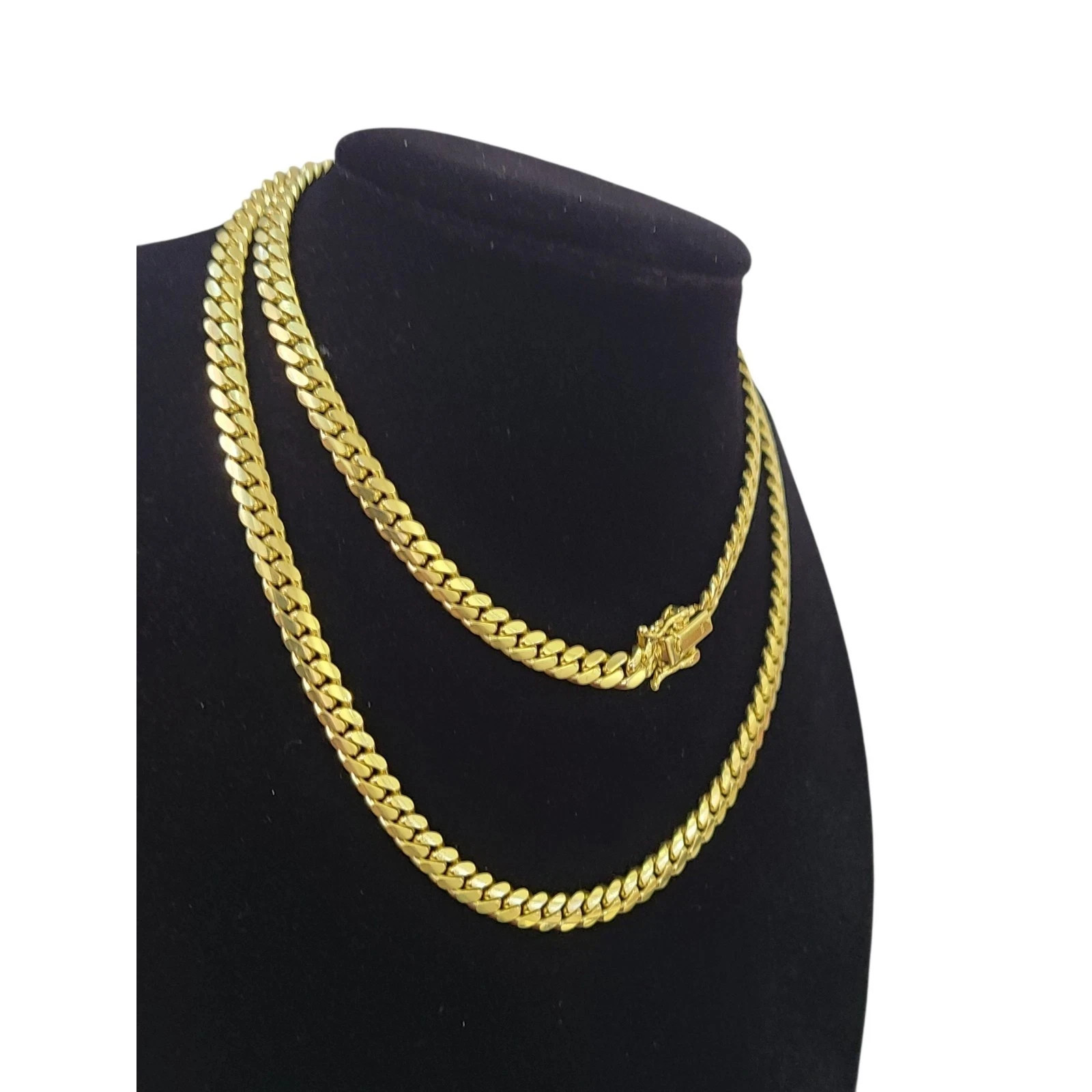 10k Solid Gold Miami Cuban Chain 2mm 3mm 4mm 5mm 18 20 22 24 inch Men Women