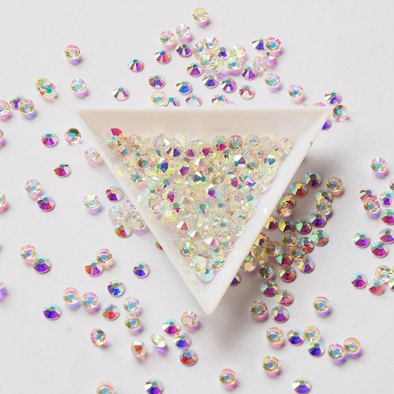 Transparent AB Crystal Non Hotfix Flatback Rhinestones Glass 3D Nail Art Strass
