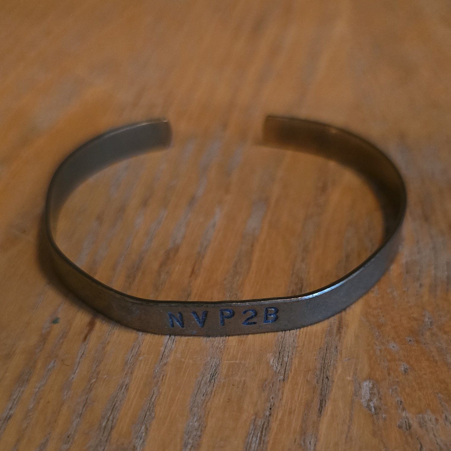 Black Engraved Metal Cuff Bracelet Cuff Closure NVP2B Marking No Stone