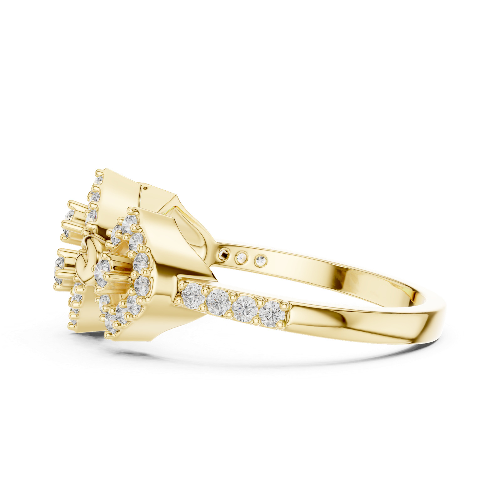 Natural Certified Anniversary D VVS1 Diamond Split Shank Ring 14k Gold Ovar