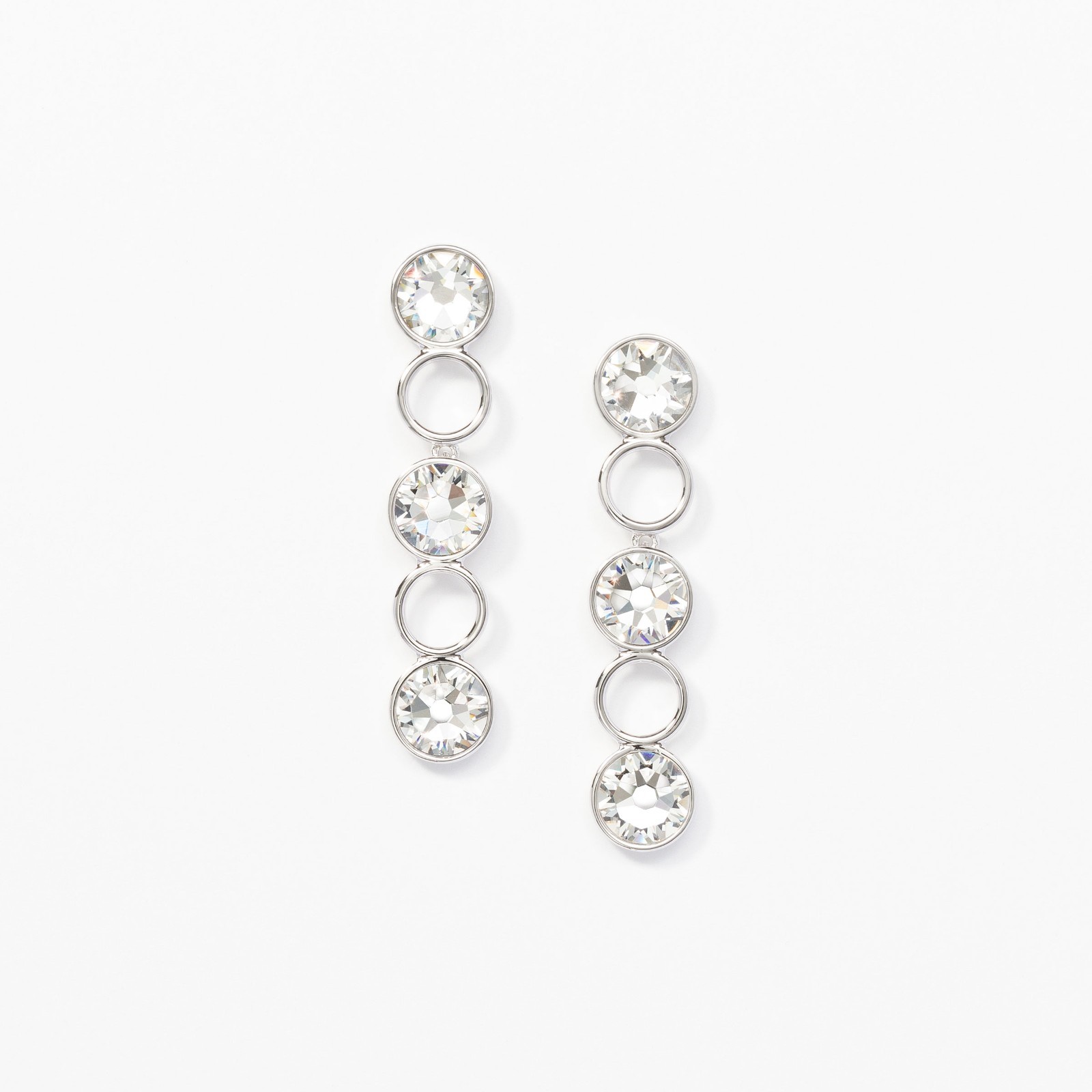 Silver and Crystal Sparkly Dangly Earrings. Touchstone Crystal by Swarovski.