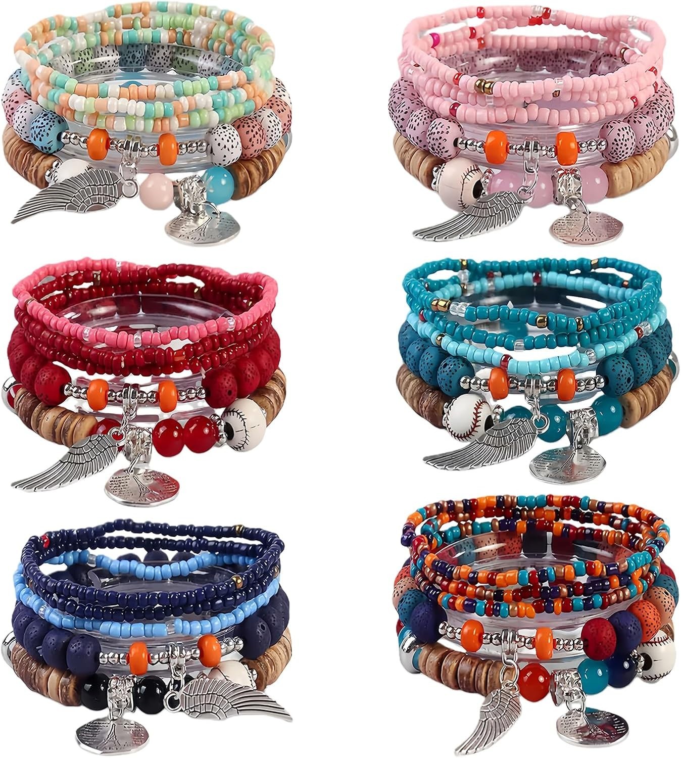 Stunning 6-Piece Stackable Bohemian Bracelets – Perfect Daily Wear & Gifting