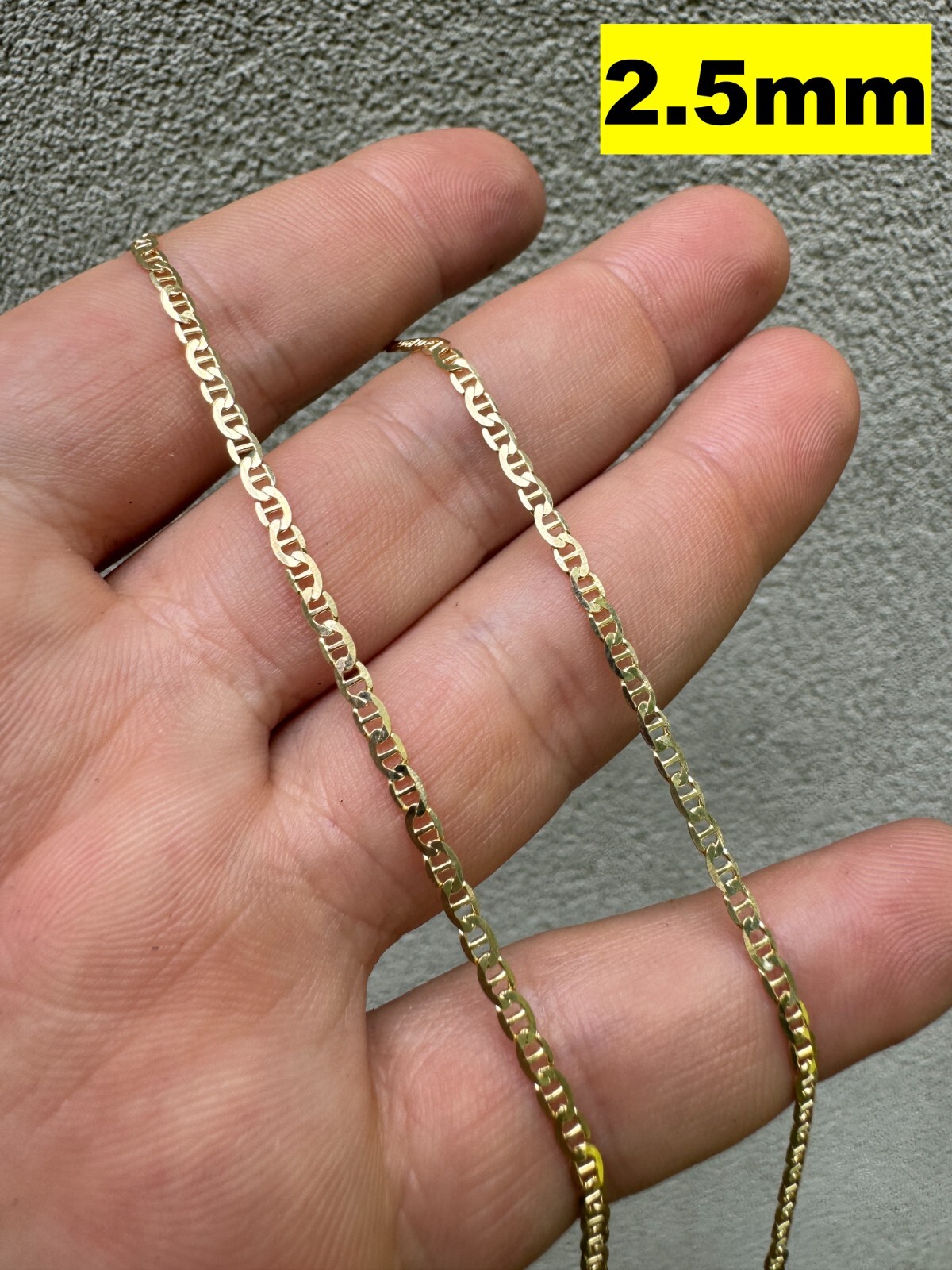 14k Gold Plated Solid 925 Sterling Silver Mariner Chain Necklace Bracelet ITALY