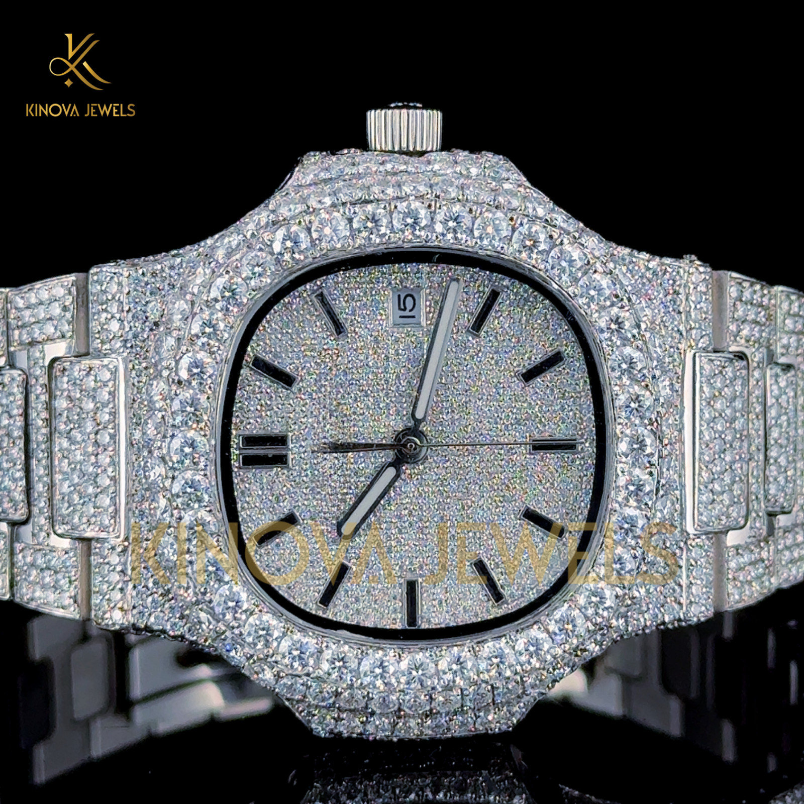 moissanite diamond watch men