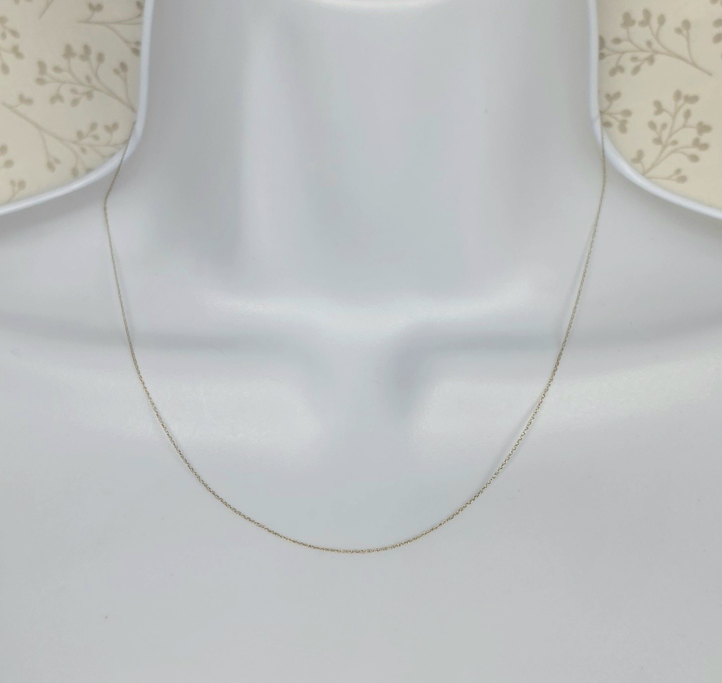 10K Yellow Gold 18″ Fine Cable Chain Necklace 0.6mm Spring Ring Clasp
