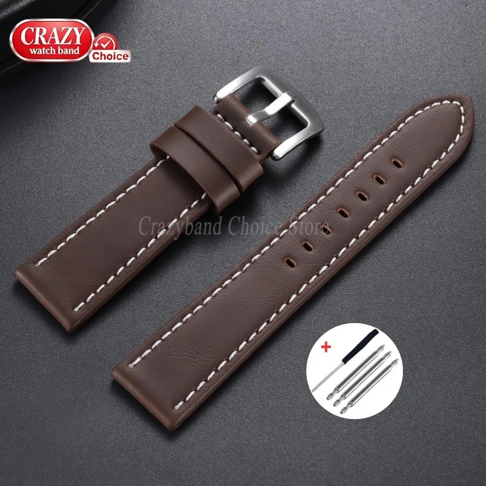 High Quality Leather Watch Band Straps mens stitched Wristband 18 20 22 24mm