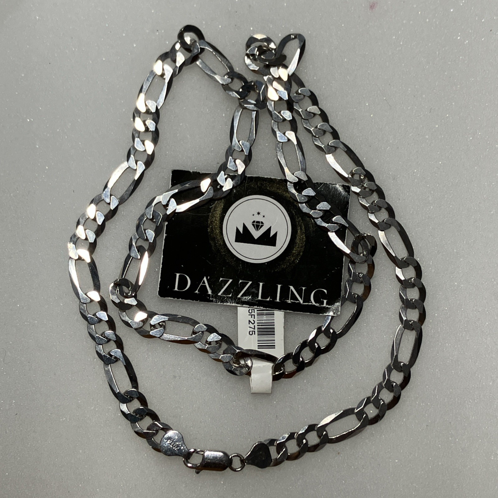 925 Sterling Silver Italy Solid Figaro Chain 27.5grams 7.6mm 24” New wit Tag