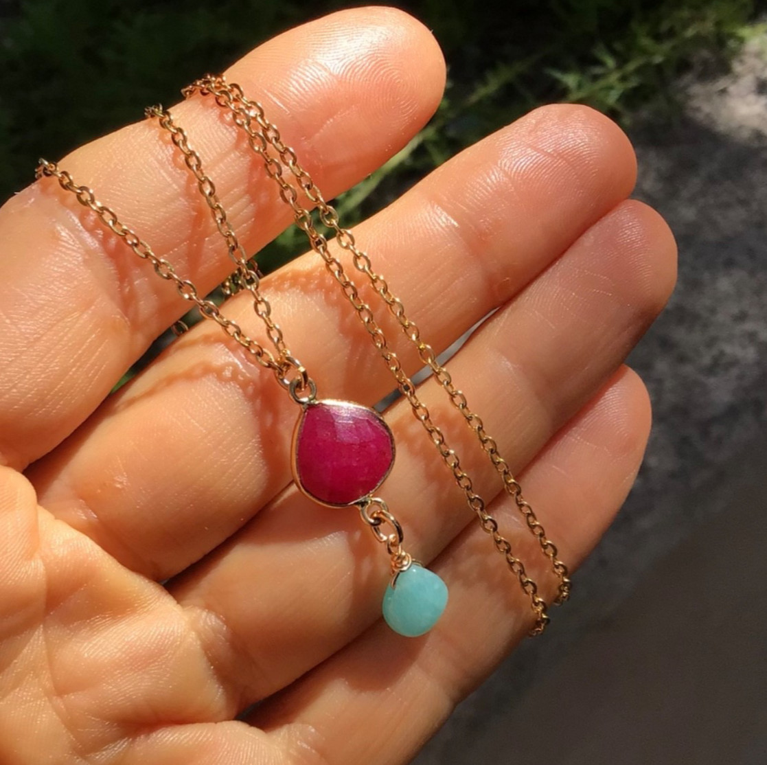 $199 NATURAL GEMSTONE SUNDANCE CHARM ARTISAN JEWELRY HANDMADE NECKLACE