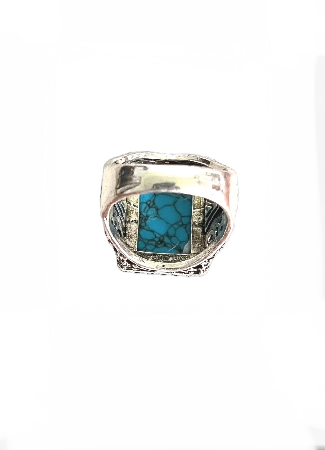 Simulated Turquoise Blue Cabochon Casual Everyday Ring Size 8.5