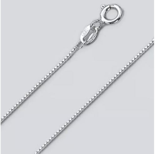 925 Solid Sterling Silver Box Chain – 18 Inches, 0.9mm Width