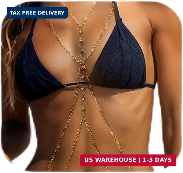 Body Chain For Women Gold Body Jewelry Beach Summer Accessories Bikini Bra Chain