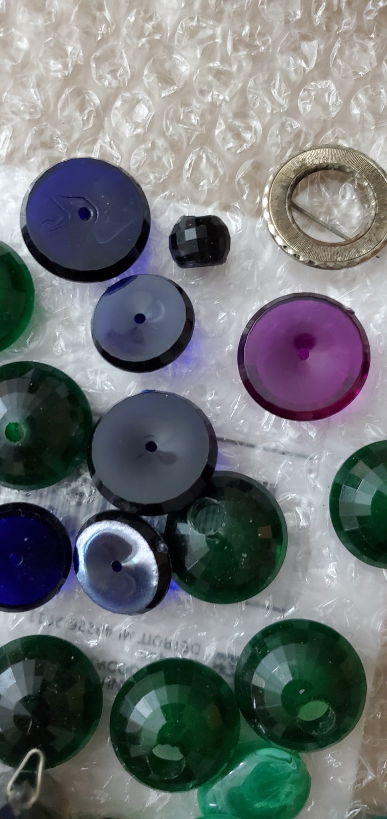 Vintage 1950s Transparent Lucite Cabachons Purple Forest Green Midnight Blue +