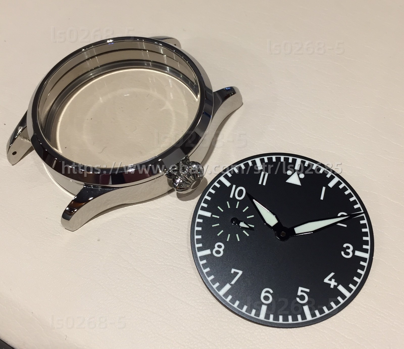 42 mm watch case set for dial hands 917 921 923 with sapphire crystal