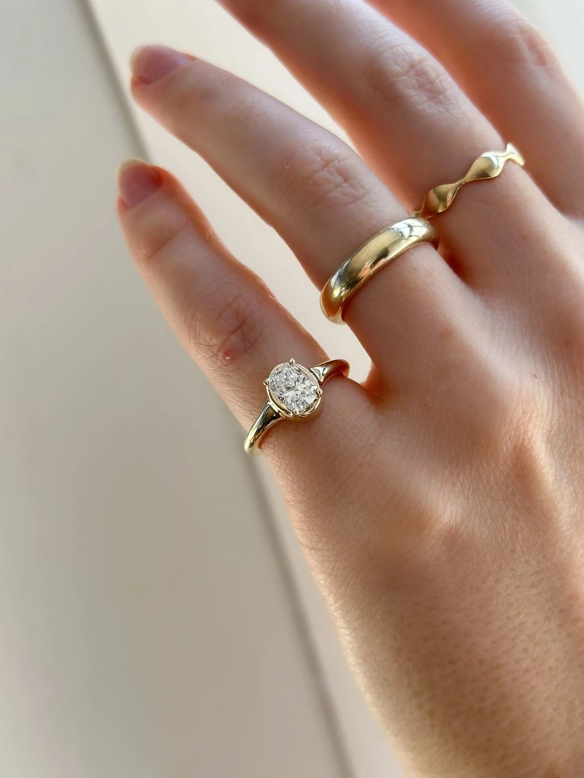 2 Ct Oval Cut Moissanite Solitaire Bezel Engagement Ring 14k Yellow Gold Plated