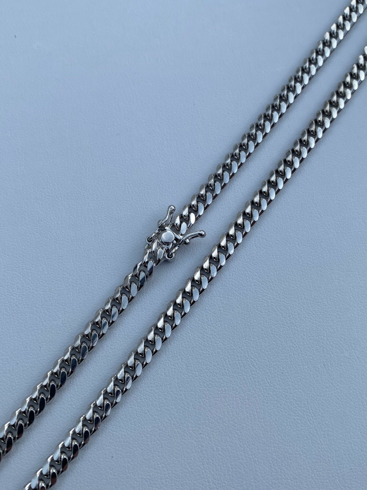 Mens Miami Cuban Link Chain Real Solid 925 Sterling Silver Box Lock Necklace 5mm