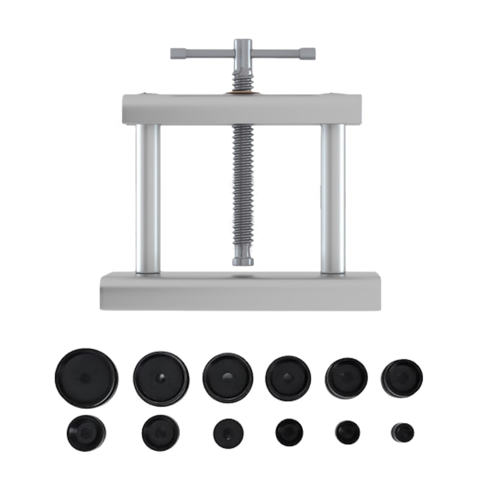 Iron Watch Case Press Tool with 12 ABS Molds for Back Cover Closing Operations
